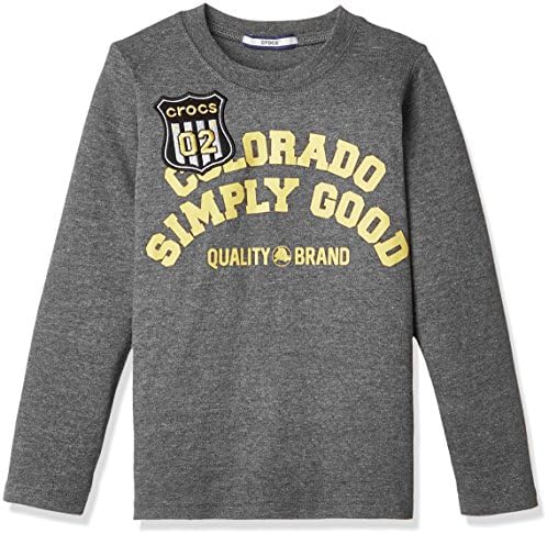 Crocs 147109 Long Sleeve T-Shirt, Charcoal Gray, 160