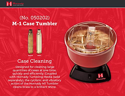 Hornady M-1 Case Tumbler – Clean And Polish Brass Cartridges Quickly And Efficiently – Holds Up To 400 .38 Special Cases, Use Tumbling Media – Item 050202 #TOP1