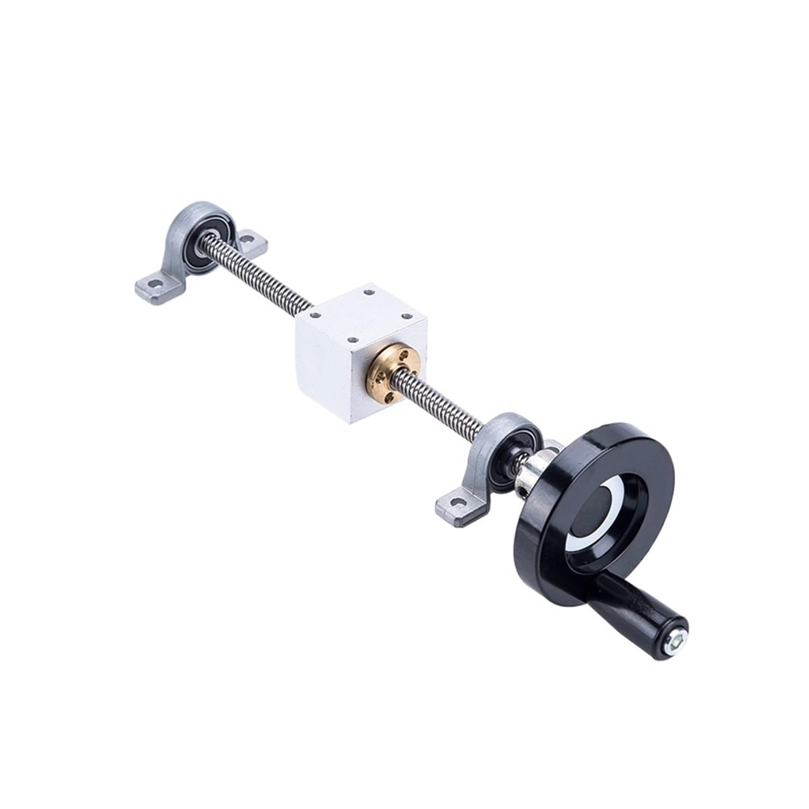 Metal Ball Screw nut 1Set 200mm-600mm CNC T8 Lead Screw 8mm+Brass Copper Nut+KFL08 Bearing Bracket+Handwheel+Housing Bracket(450mm)