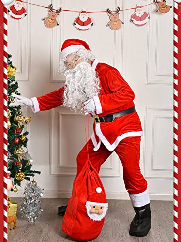 Kerstman Pak Volwassenen 10 Stks Set Rode Deluxe Klassieke Gouden Fluwelen Kerstman Kostuum Voor Kerstfeest Cosplay L-Code: - Afbeelding 7