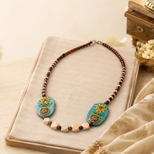 Image of AAKRITI ART CREATIONS Handcrafted Ethnic & Tribal Necklace Collection | Dhokra, Boho, Talisman & Statement Designs | Artisan Collar, Pendant & Lariat Jewelry for Women
