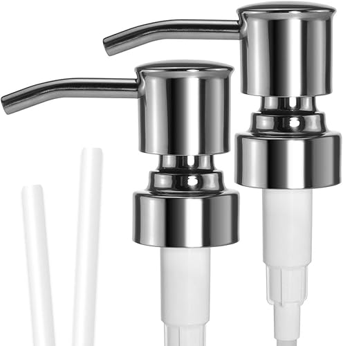 JASAI Dispensador de jabón duradero de acero inoxidable 304, repuesto de bomba de jabón a prueba de óxido para botella de boca regular, (paquete de