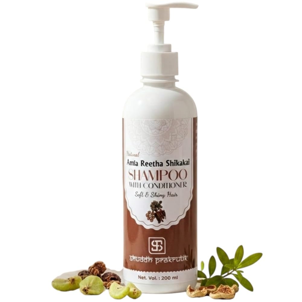 Amla Reetha Shikakai Shampoo with Conditioner – Natural Herbal Shampoo for Soft & Shiny Hair | Helps Cleanse Scalp & Strengthen Hair | Suitable for All Hair Types | 200 ml-picture-30