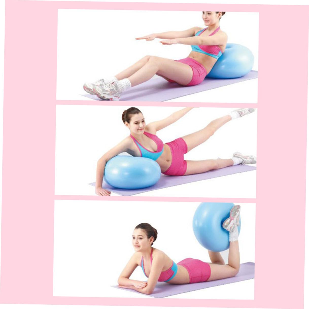Explosionsgeschützter Gymnastikball Donutform aus PVC mit Hoher Griffigkeit und Luftpumpe für Yoga und Pilates Training zu Hause und Büro