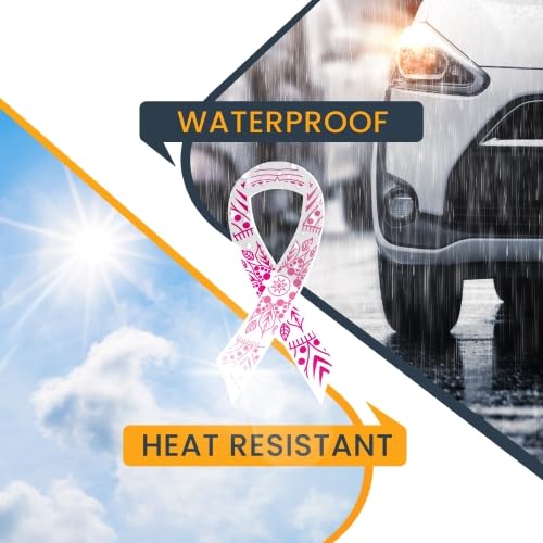 Image of Magnet Me Up Breast Cancer Awareness Pink Mandala Ribbon Magnet Decal, 3.5x7 Inches, Automotive Magnet for Car Truck SUV, Stick to Any Magnetic Surface, Showing Support or Fundraising, Crafted in USA