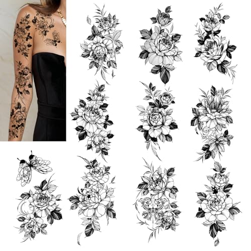 Realistic and long-lasting temporary tattoos,Black...