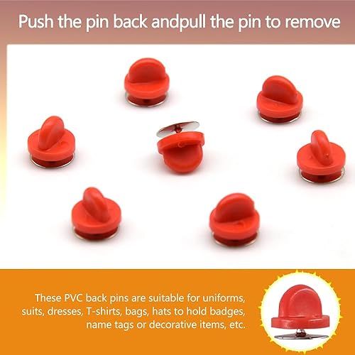 Miniatura 22 de Juego de 200 unidades/100 pines de goma de 0.394 pulgadas con pines de metal en blanco, tapa para pines de solapa, broches, corbatas, sombreros