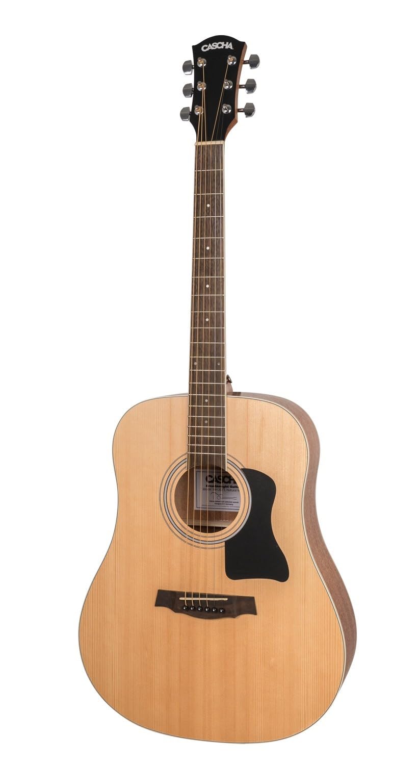 CASCHA Westerngitarre Set, inkl. Gigbag/Tasche, 3 Plektren, Dreadnought, Akustik Gitarre, Western Acoustic Guitar, Stahlsaiten, Anfänger & Fortgeschrittene