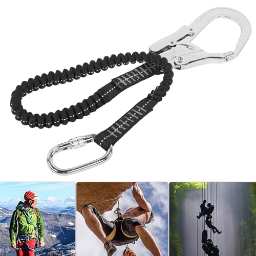 HERCHR Sicherheits leine mit Snap-Haken 25 KN Heavy-Duty-Gurtband Sicherheits-Absturz-Schutz-Innen stoßdämpfer, elastisch, einziehbar, Kletterbaum-Gurt-Harness