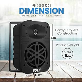 Pyle Altoparlanti, Casse Audio, Speaker Interno Esterno Coppia 500 Watt 2 Vie Impermeabili 13 cm con Tweeter 1,3 cm per Casa, Barca, Balcone, Piscina, Nero