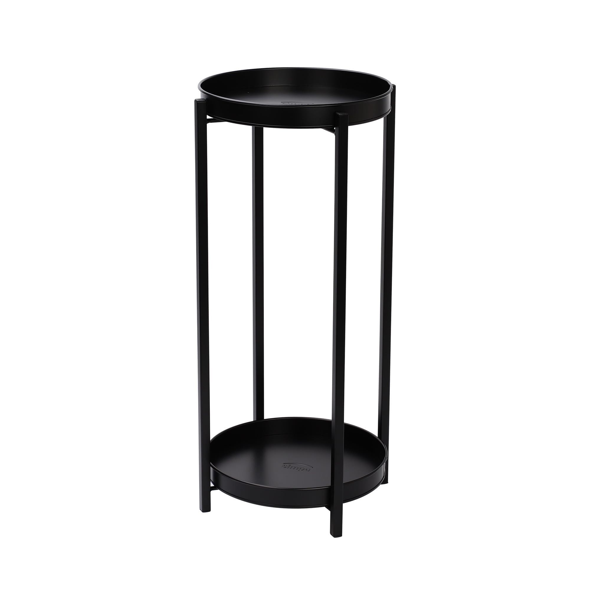 simpa 2 Tier Colour Metal Flower Plant Pot Holder Stands - Matt Black