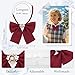 Gsyziux Cute Womens Bow Tie with Decoration, Pre-tied Ladies Girls Tie Solid Color Bowtie for Shirt Uniform Cosplay School (Burgundy)
