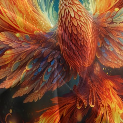 Housse de couette Phénix de feu 3D en microfibres pour lit simple 135x200 cm