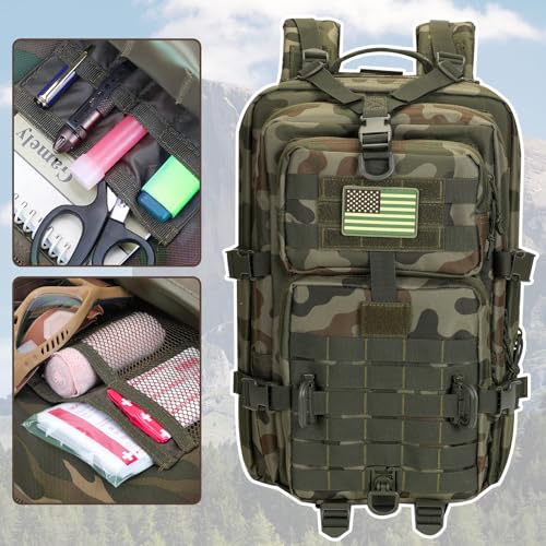 Image of Hannibal Tactical MOLLE Assault Backpack, Tactical Backpack Military Army Camping Rucksack