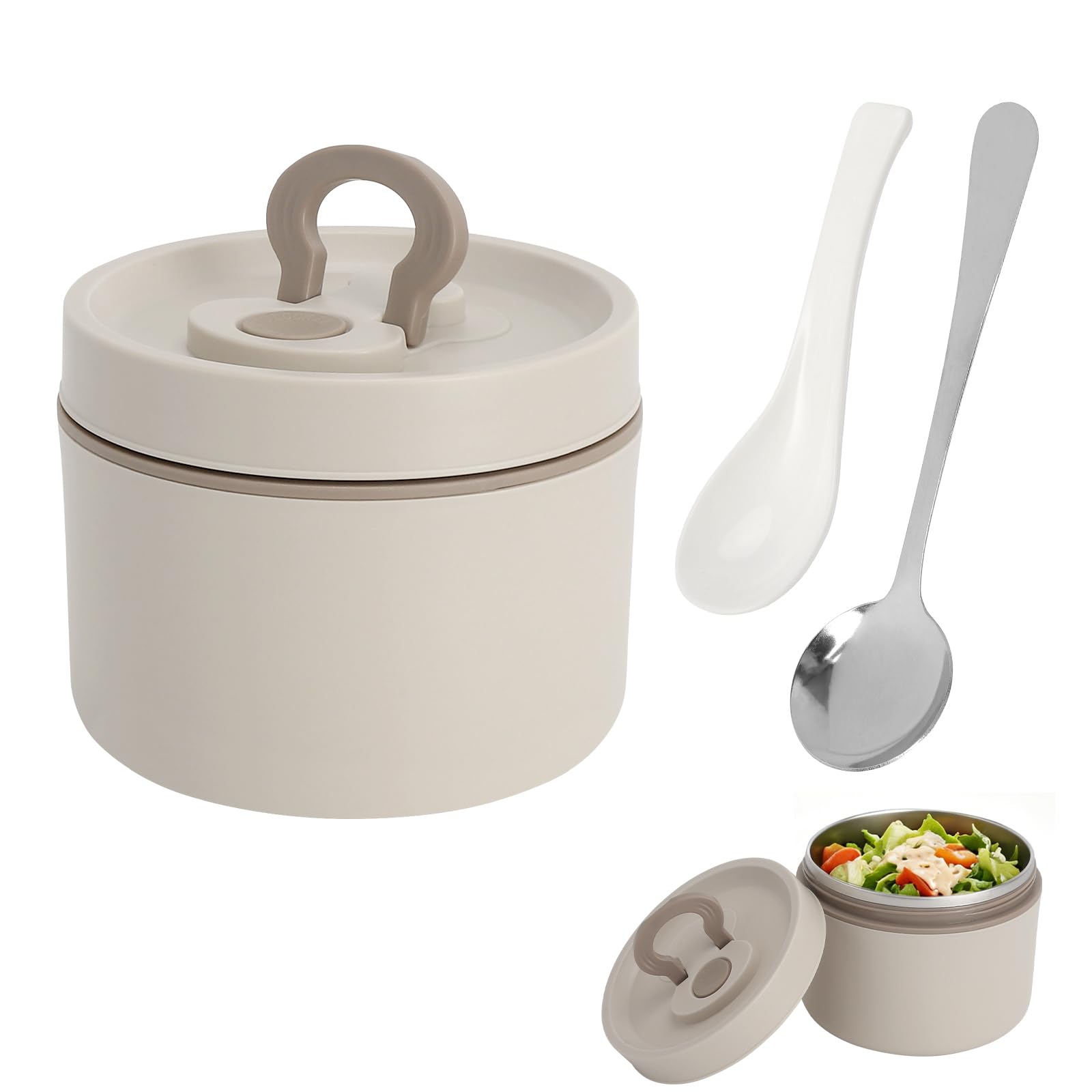 Contenitore termico per alimenti 650ml, contenitore termico in acciaio inox con cucchiaio, termico per alimenti, termos per cibo, a prova di perdite, contenitore termico per pranzo, termica