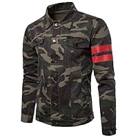 Algopix Similar Product 5 - Elonglin Men Camouflage Slim Fit Denim