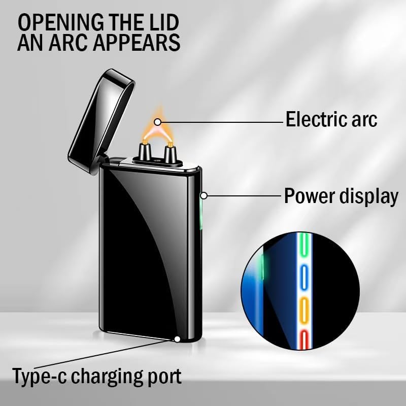 Encendedor eléctrico recargable de plasma con indicador LED miniatura 2