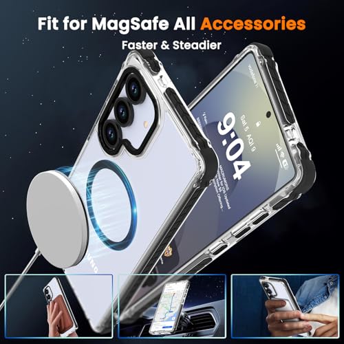 DEERLAMN Strong Magnetic Case for Samsung Galaxy S25 6.2-Inch, Clear+Black - image 5