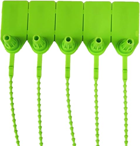 Miniatura 7 de Etiquetas de seguridad de plástico verde numeradas a prueba de manipulaciones, cierres automáticos de 9.84 pulgadas de longitud, paquete de 500