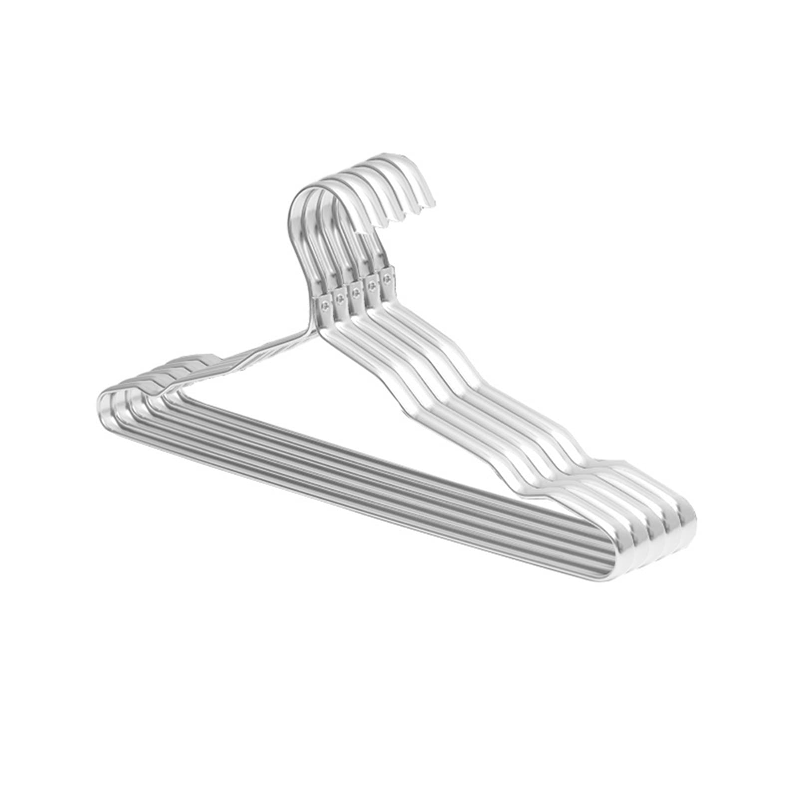 NGDFGR 5/10Pcs Hangers For Clothes Aluminium Alloy Coat Hanger Anti-Slip Drying Rack Wardrobe Space Saver Clothing Storage Rack Hangers Skirt Hangers (5Pcs Silver),5pcs Silver