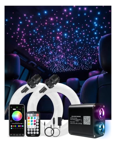 AKEPO 20W Dual Color Twinkle Fiber Optic Starlights Headliner Lights Kit
