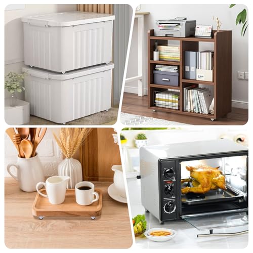 8 Piezas Mini Ruedas de Goma para Muebles 1,3 cm, Direccionales con 20 Tornillos y 1 Destornillador para Pequeños Electrodomésticos - imagen 5