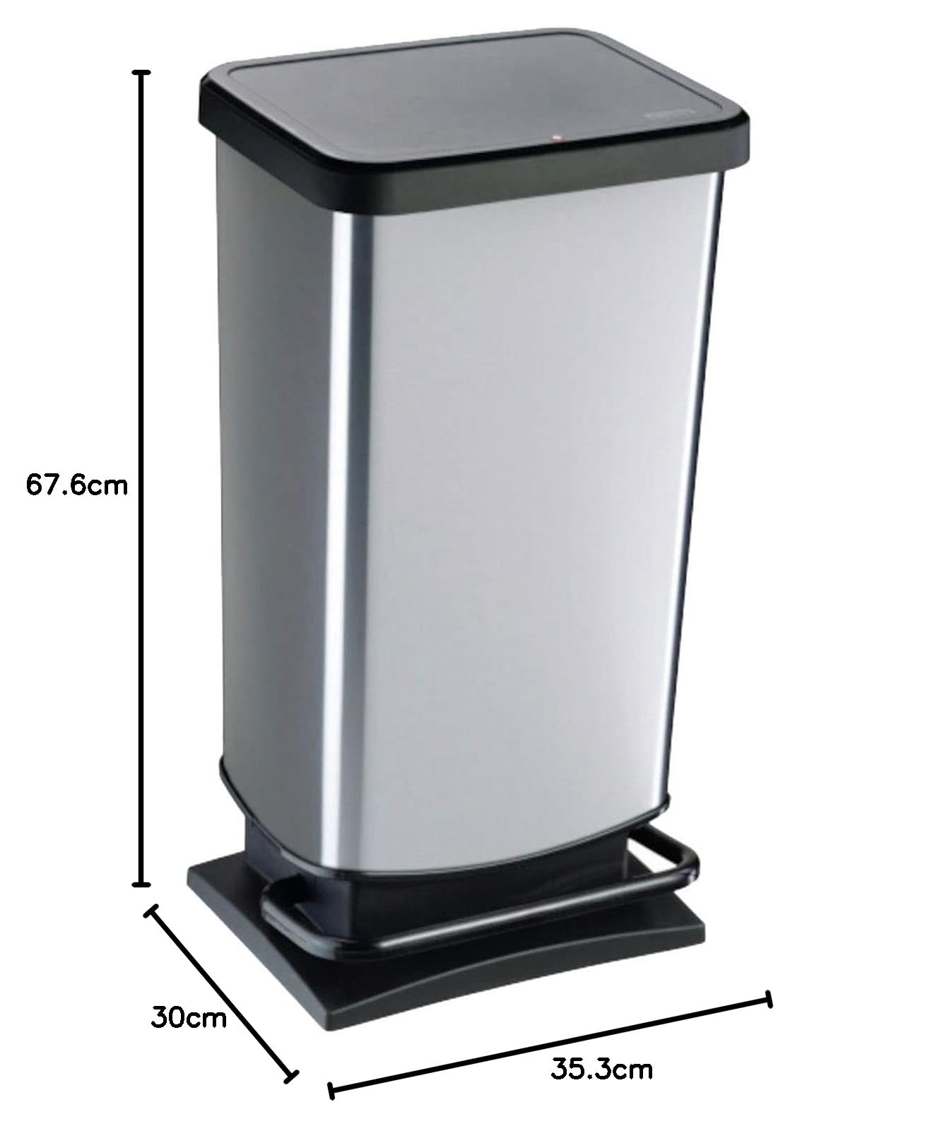 Rotho Pedaalemmer Paso 35 x 30 x 68 cm - 40 l Zilver Kunststof (522863)