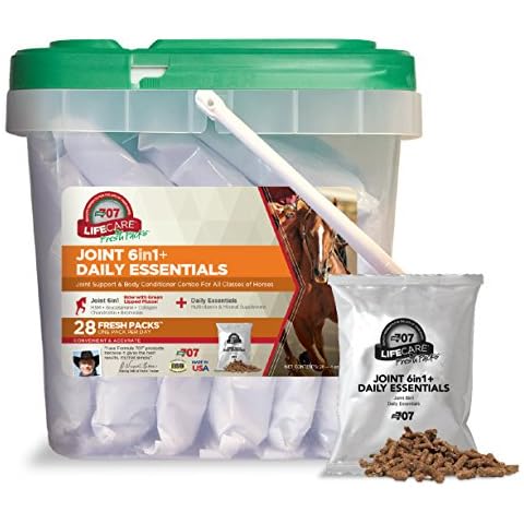 Formula 707 Joint 6in1 + Daily Essentials Combo Fresh Packs Equine Supplement, 28 Day Supply: Green-Lipped Mussel, Glucosamine, Chondroitin, Collagen, Bromelain & MSM + Complete Vitamins Cover