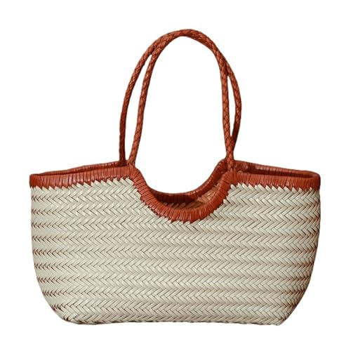 Sac bandoulière tissé en cuir grand fourre-tout pour vos sorties décontractées