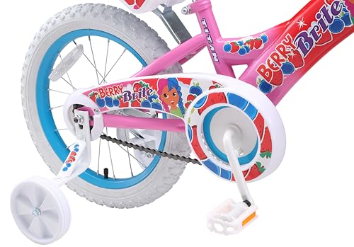 Image of Titan Girls BMX Bike for Kids Ages 4-7, 16-Inch Wheels, 9-Inch Frame, Training Wheels, Toy Seat, Doll Basket, Streamers, First Bike, Princess Bicycle, Gift for Girls