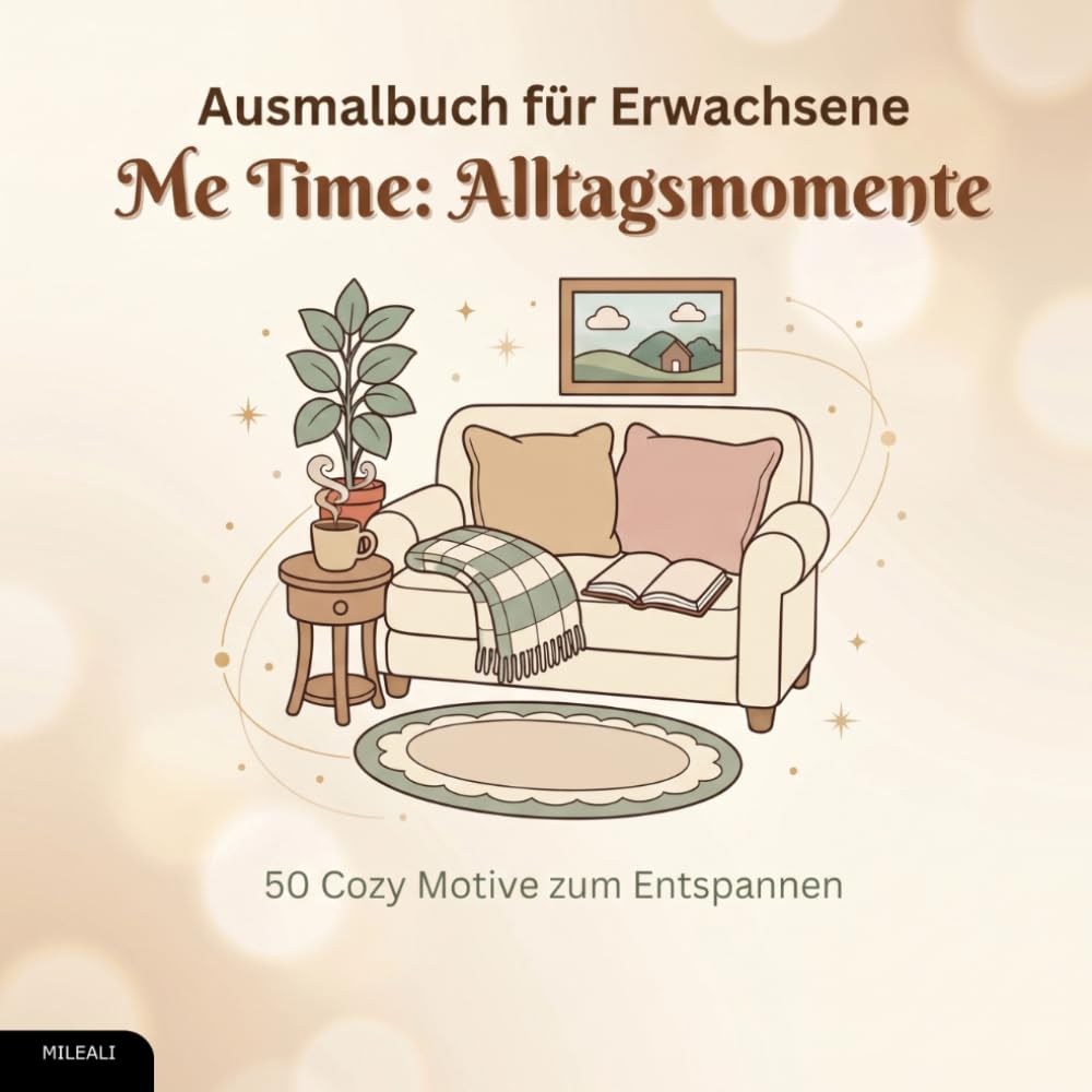Ausmalbuch für Erwachsene – Me Time: Alltagsmomente: 50 Cozy Motive zum Entspannen