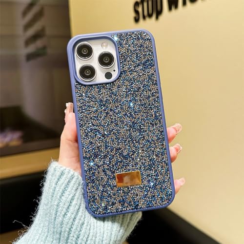 Altartar Custodia per iPhone 17 Pro, in silicone, con brillantini, per iPhone 17 Pro, con diamanti scintillanti, ultra sottile, protezione per fotocamera, cover di lusso, blu scuro