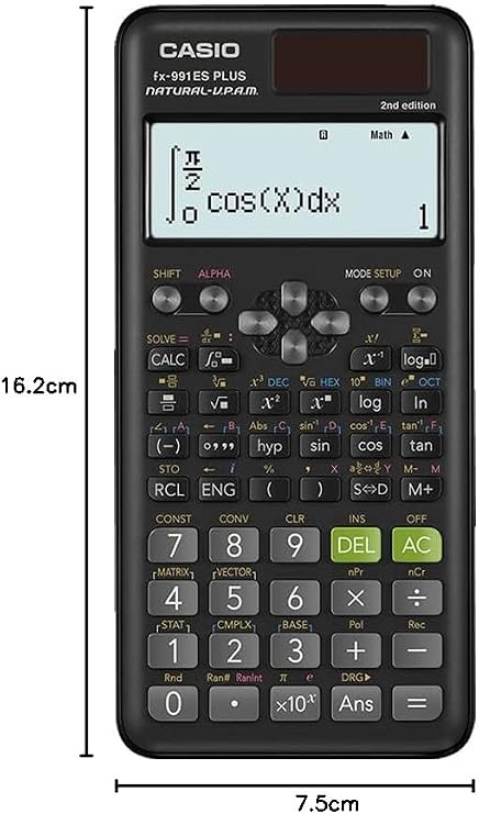 Casio fx-991ES Plus 2 Scientific Calculator with 417 Functions and Displays, Natural