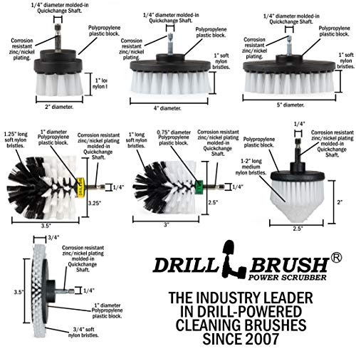 Drill Brush Power Scrubber By Useful Products - Carpet Cleaner - Car Cleaning Kit - Car Wash Kit - Glass Cleaner - Glass Cooktop Cleaner - Upholstery Cleaner - Upholstery Brush - Pet Hair Remover #TOP5