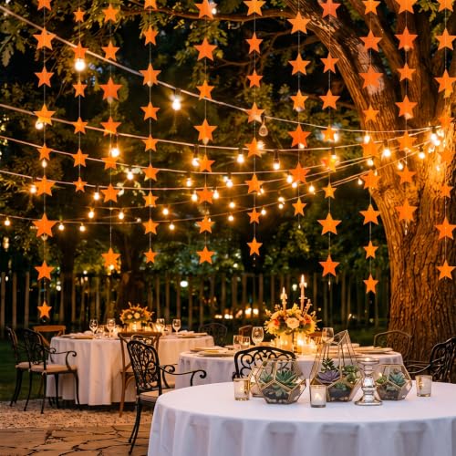 Image of Patelai Star Garland, Orange, 130 Feet