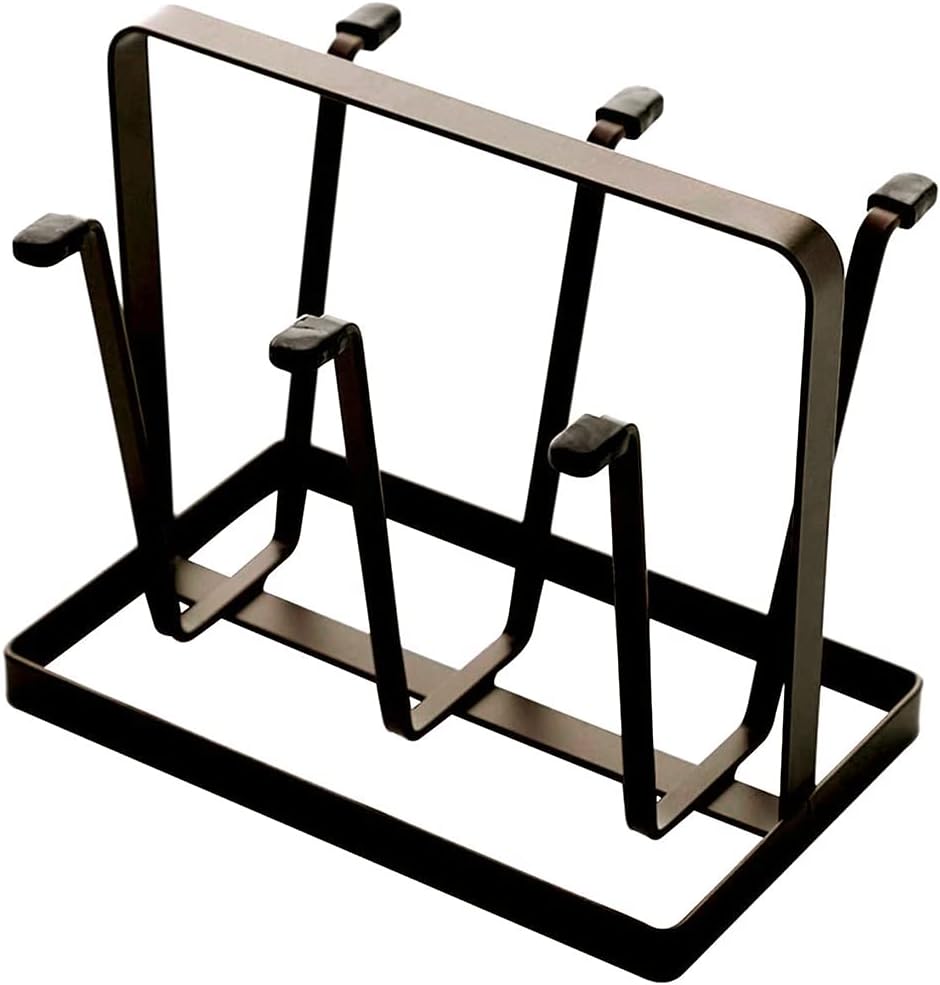 Bottle Drying Rack, Metal 6 Cup Mug Holder Silicone Protective Hooks Non-Slip Bottle Drying Holder Tree for Glasses, Coffee Mug Holder (Coffee Black)