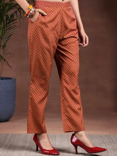 Image of Libas Womens Printed Crepe Straight Kurta With Palazzos | daily wear suit