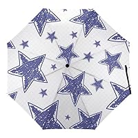 Automatic Umbrella Stars Pattern Folding Umbrellas Light Windproof Umbrellas Portable Travel Umbrella
