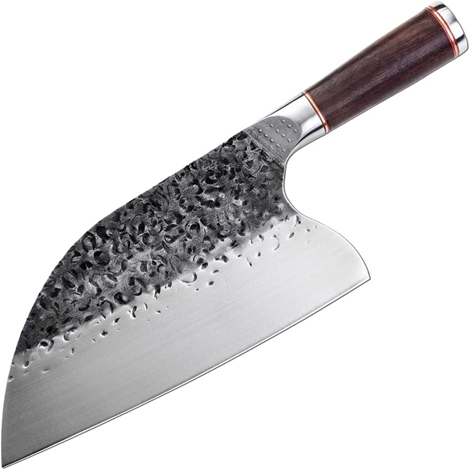 MAYiT Meat Cleaver Knife, 8 inch Butcher Knife stainless 5CR15MOV Steel Chop Chinese Cleaver Kitchen Knife Chef Cooking Tools with Wooden handle