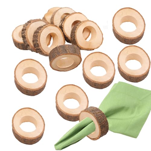 24 Stücke Serviettenringe Holz Eierhalter Holz Serviette Ring als ideale Eierhalter Eierbeche DIY Basteln Kits Hochzeit Pary Ornament für Hotel Hochzeit Geburtstag Weihnachten Party Tisch Dekoration