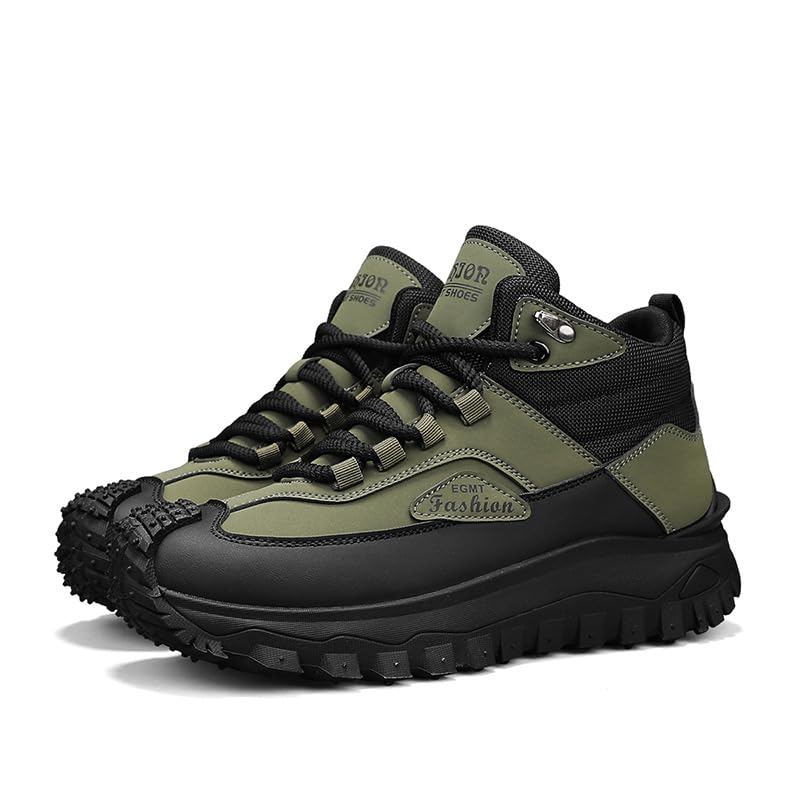 Men's Fashionable Casual lace up Walking Shoes, Score lace up Sports Shoes, Thick Soled Sports Outdoor Hiking Boots