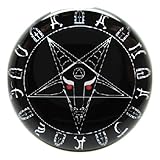 Pierced Republic Pair* Black Baphomet Pentagram Ear Plugs - Acrylic Screw-On - 10 Sizes (1 1/8' (28mm))