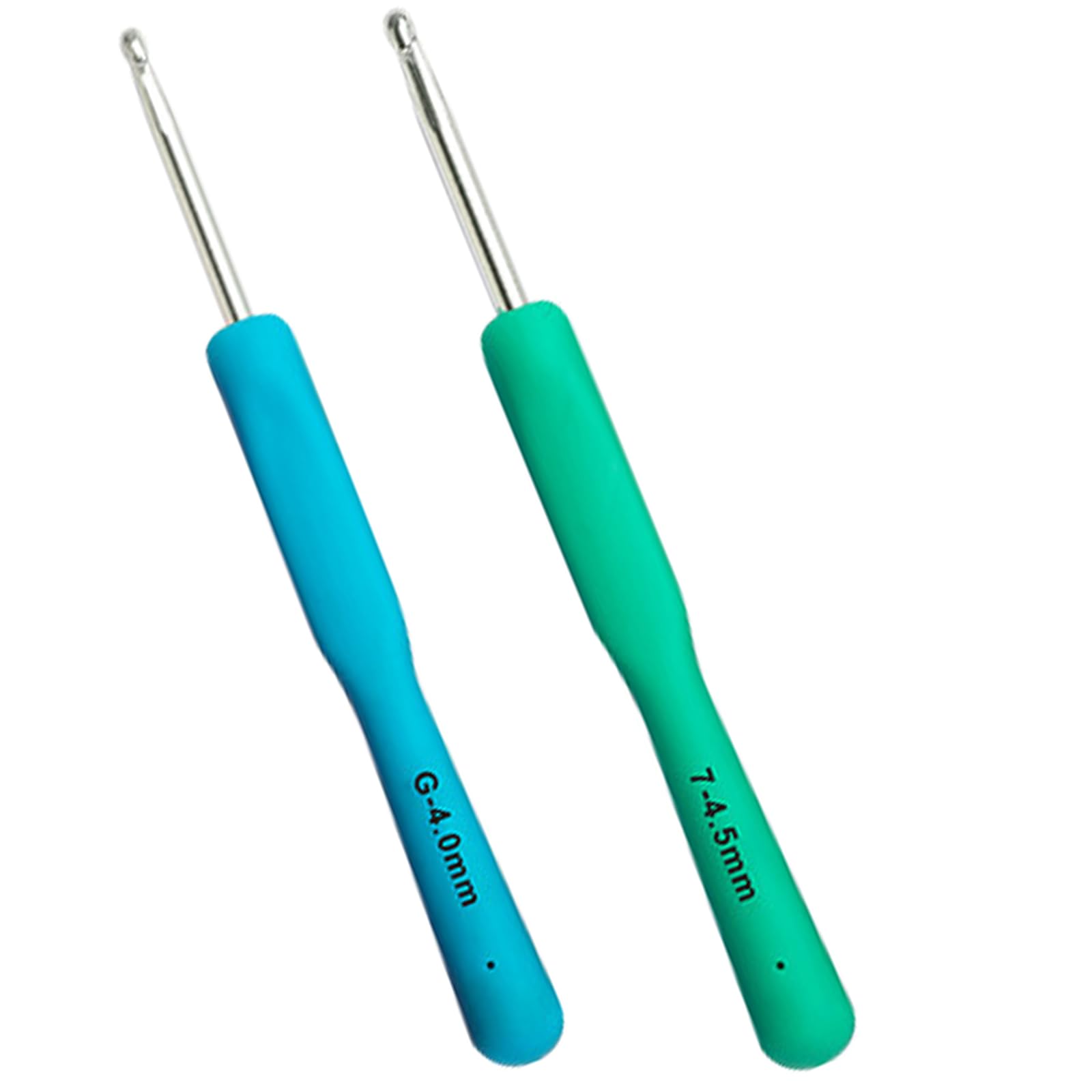 Insimheart Light 2Pack Crochet Hooks, Ergonomic Handle Crochet Hooks For Arthritic Hands Size G/ 4Mm, 7/4.5Mm, Extra Long Crochet Needles For Beginners, Comfortable Smooth Multicolor Knitting Needles