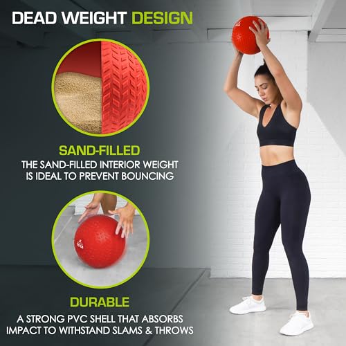 ProsourceFit Slam Medicine Balls 5, 10, 15, 20, 25, 30, 50lbs Smooth and Tread Textured Grip Dead Weight Balls for Strength and Conditioning Exercises, Cardio and Core Workouts - Image 5