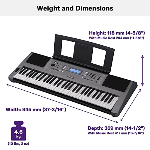Yamaha PSR-I300 Portable Keyboard – 61 Keys, Lightweight, Built-in Voices & Styles, USB Connectivity, Ideal for Beginners, Students & Home Practice - Image 2
