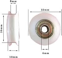 Winwill U-hornyos görgőcsapágy 4db - 6x32x10mm zárt golyóscsapágy bútorokhoz, tolóajtókhoz, sínekhez - nagy teherbírású szénacél 2