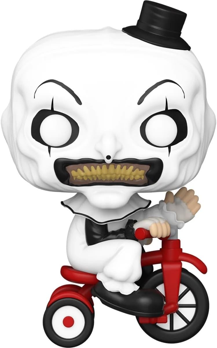 Boxed Vinyl Movies: Terrifier Art The Clown Collector Set of 3 (Art The Clown, Bloody, with Bike), Bundle Soft Protector Cases, Compatible with Funko Pop! Vinyl Figures