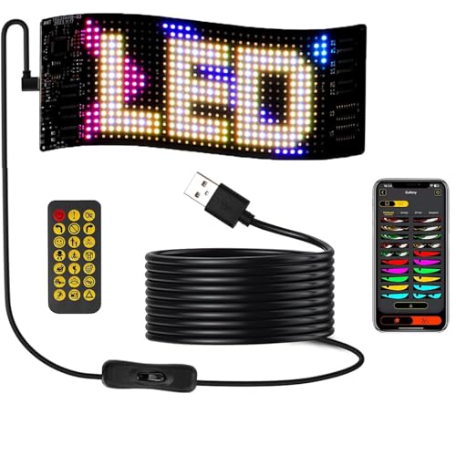 Letrero LED flexible programable con ojos de diablo y desplazamiento para auto 2