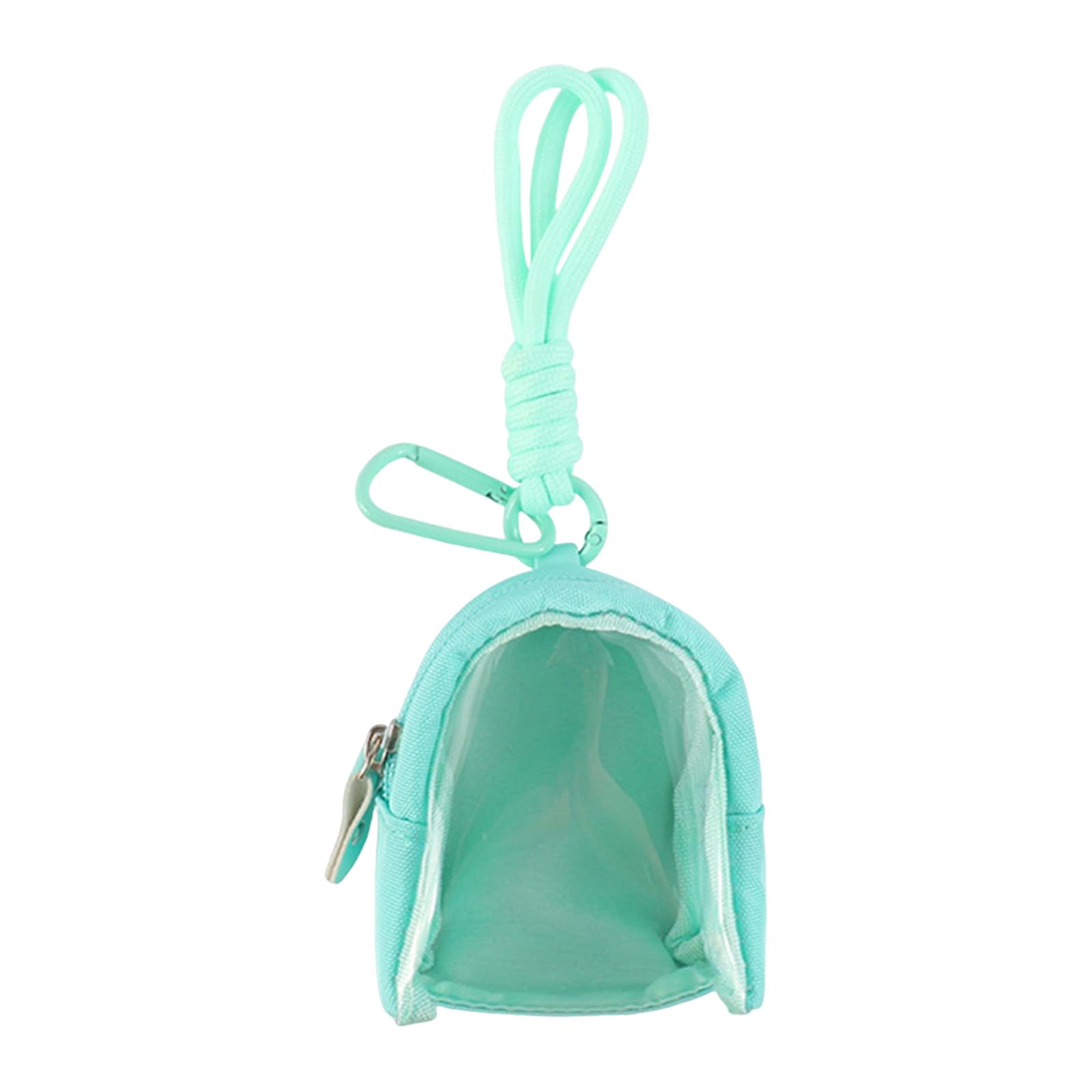 Shunzhong Light Green Accessory Storage Pouch With Clear Window, Oxford Cloth Badge Organizer And Clip Strap For Daily Carry Needs Badge Display Pouch Clear Storage Small Accessory Organizer Zipper Transparent Window Clip