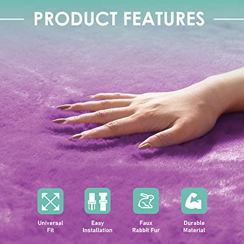 Fh Group Doe16 Fluffy Faux Rabbit Fur Car Seat Cushions Full Set For Most Cars, Trucks, Suvs Or Vans Purple #TOP6